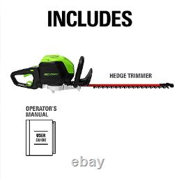 Greenworks Pro 80V 26 Inch Cordless Hedge Trimmer, Tool-Only, GHT80320