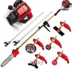 Gx35 brush cutter 4 strokes weed eater hedge trimmer 2 extension poles yard tool