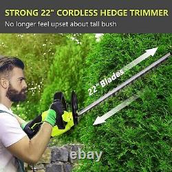 HEDGE TRIMMER CORDLESS 20V 2.0Ah Battery 22 Dual-Action Blade Tool Brushless