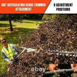 Hedge Trimmer Attachment 21 in. Double-Reciprocating Blades Articulating Head