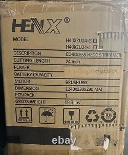 HenX Cordless Hedge Trimmer H40XZU24-G 40V Max 24'' Tool Only 18mm New Open Box