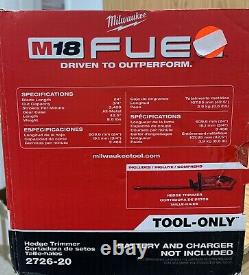 Milwaukee 2726-20 M18 FUEL Li-Ion Cordless Hedge Trimmer (Tool Only)