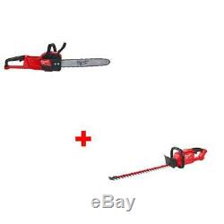Milwaukee 2727-20 M18 FUEL 16 Chainsaw and 2726-20 Hedge Trimmer, Bare Tool