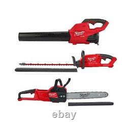 Milwaukee Blower Chainsaw Hedge Trimmer Combo Kit 18-Volt Cordless (3-Tool)