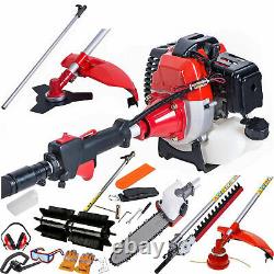 Multi Function Garden Tool 5in1 Petrol Strimmer Brush Cutter Chainsaw sweeper