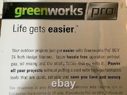 New Greenworks Pro 60-Volt Max 24-in Dual Cordless Hedge Trimmer Bare Tool Only