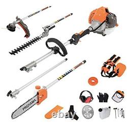 PROYAMA Powerful 42.7cc 5 in 1 Multi Functional Trimming Tools, Gas Hedge Trimmer