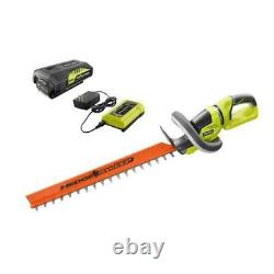 RYOBI 24 40V Lithium-Ion Cordless Hedge Trimmer with Battery & Charger