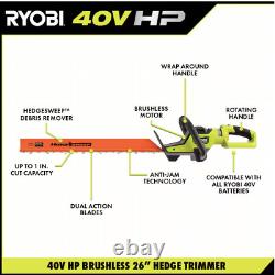 RYOBI 40V HP Brushless 26 in. Cordless Battery Hedge Trimmer (Tool Only)