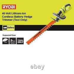 RYOBI Cordless Battery Hedge Trimmer 24 Inch 40 Volt Lithium Ion Outdoor Tool