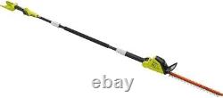 RYOBI Cordless Pole Hedge Trimmer Extendable 40V Li Ion 18 in Dual Action Blade