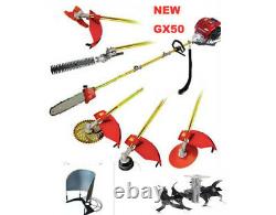 Rice harvest 8 in 1 Multi Tools GX50 4-stroke brush cutter chain saw cultivator