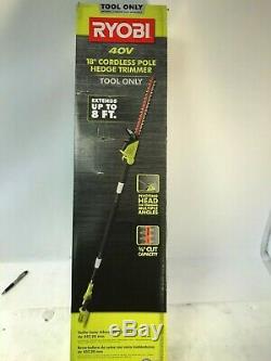 Ryobi 18 in. 40-Volt Lithium-Ion Cordless Pole Hedge Trimmer (Tool-Only)