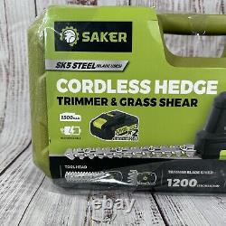 SAKER Cordless Hedge Trimmer Hand Held Electric Bush Grass Cutter Clipper Tool