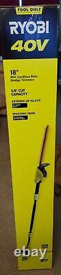 Tool Only Ryobi RY40603BTL 18 inch 40V Pole Hedge Trimmer New in box 8 foot